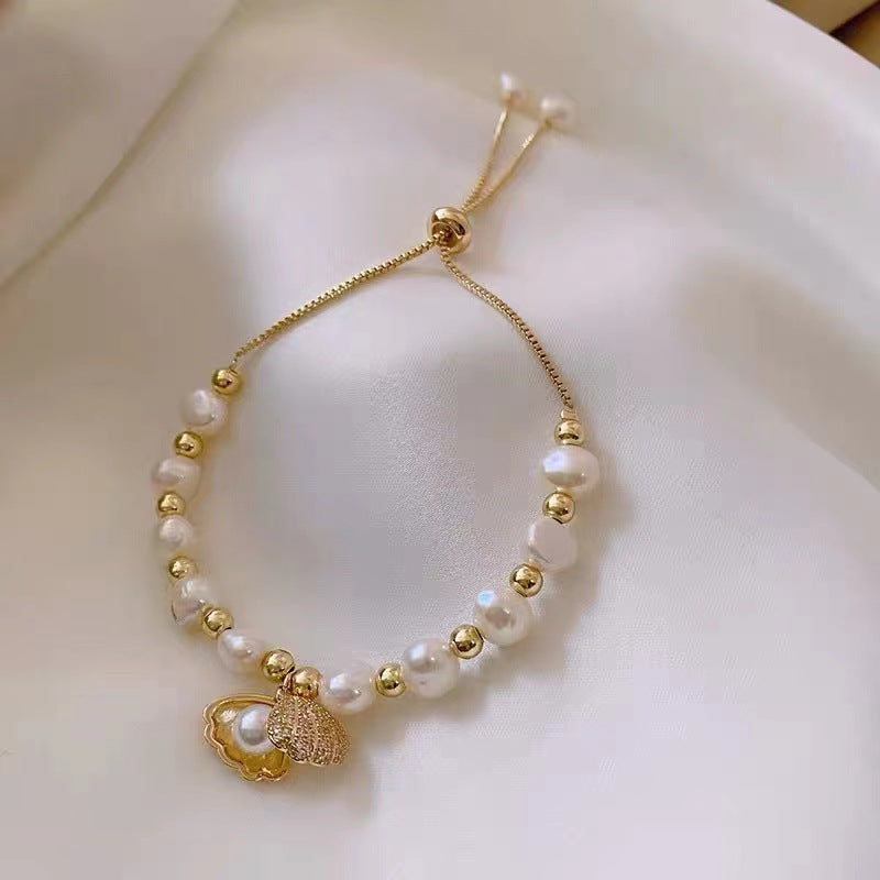 Venta al por mayor Pulsera ajustable con cordón de perlas de agua dulce